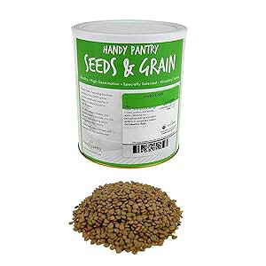 L@΃Y̔q - 5|h - Ė\Ȋ - ֗ȃpg[uh - XvEgAX[vAAHiۑȂ Organic Green Lentil Sprouting Seeds - 5 Lbs - Resealable Can - Handy Pantry Brand 