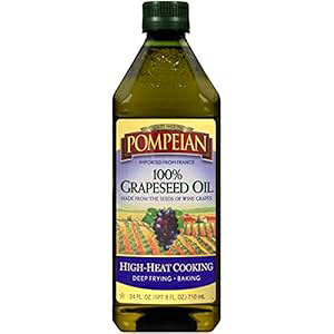 |yCA 100% O[vV[hICAyĔȕAAgAx[LOɍœKA24 FLBIYB Pompeian 100% Grapeseed Oil, Light and Subtle Flavor, Perfect for High-Heat Cooking, Deep Frying and