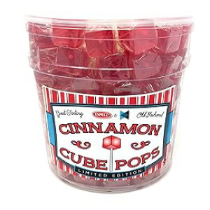 100 Count (Pack of 1), Spicy Red / Cinnamon, Hard Candy Cube Lollipop Suckers: Individually Wrapped Flavored Sucker Pack by Espeez - Old Fashioned Square Party Pops in Bulk - Cinnamon, 100 Count