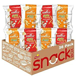 Simply Variety PackA`[gX zCg `F_[ pt & N`A0.875 IX (36 pbN) Simply Variety Pack, Cheetos White Cheddar Puffs & Crunchy, 0.875 Ounce (Pack of 36)