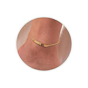 Customized Name Bar Anklet 16K Plated Gold Rose Gold Silver Valentine's Day Wedding Chrisams Bridemaids Gift Personalized gift Petite Boutique Customized Name Bar Anklet 16K Plated Gold Rose Gold Silver Valentine's Day We