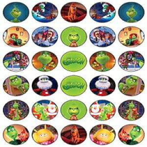 30 x HpJbvP[Lgbp[ ? HpP[LfR[ṼO`p[eB[RNV HpEGn[XV[g My Smart Choice 30 x Edible Cupcake Toppers The Grinch Party Collection of Edible Cake Decoratio
