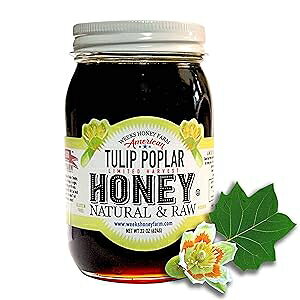 Weeks Honey Farm American Tulip Poplar Honey is 100% Pure, Raw, All-Natural with Buttery Taste, Georgia Harvested; 22 Ounce Glass Jar