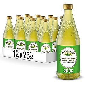 Rose's Sweetened Lime Juice, 25 fl oz bottle (Pack of 12), Made with Real Lime Juice, Mixer to Add to Cocktails and Non-Alchoholic Drinks, Trusted by Bartenders