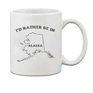 I'D Bother Be In Alaska Z~bN R[q[ eB[ }OJbv zf[ NX}X nkJ Mtg j& Speedy Pros I'D Rather Be In Alaska Ceramic Coffee Tea Mug Cup Holiday Christmas Hanukkah Gift For Men & Wom