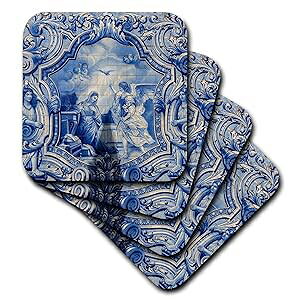 3D Rose Lame go-Portugal-Shrine of Our Lady of Remedies-Azulejo Ceramic Tile Coasters, Multicolor 3dRose 3D Rose Lame go-Portugal-Shrine of Our Lady of Remedies-Azulejo Ceramic Tile Coasters, Multicolor