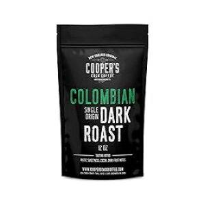 Cooper's Cask Coffee Dark Roast Colombian Coffee Single Origin Whole Bean 12oz