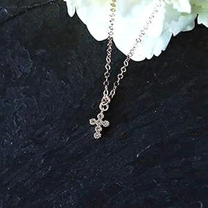 ���[�Y�S�[���h �N���X�^�� �^�C�j�[ �N���X �y���_���g �`�F�[�� �l�b�N���X �ޏ��ւ̃W���G���[�M�t�g 16 �C���` Designed by Stacey Jewelry, LLC Rose Gold Crystal Tiny Cross Pendant Chain Necklace Jewelry Gift for