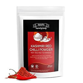 SpiceFix - カシミールレッドチリパウダー、中温から中温の天日乾燥インドレッドチリパウダー、天然粉末ビーガンカシミールスパイス、再密封可能な袋入り、7オンス SpiceFix - Kashmiri Red Chilli Powder, Mild to Medium Heat Sun-Dried Indian Red Chili