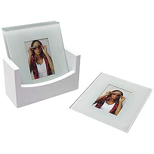 �~�j�`�F�L�t�B�����p�K���X�R�[�X�^�[�Z�b�g FINE PHOTO GIFTS Glass Coaster Set for Mini Instax Film