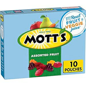 bc A\[g t[c t[o[A0.8 IXA10 Jbg Mott's Assorted Fruit Flavors, 0.8 oz, 10 ct
