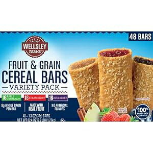 Wellsley Farms �t���[�c & �O���[�� �V���A�� �o�[ �o���G�e�B�p�b�N�A48 �J���b�g�B�Ƃ��� American Standart Wellsley Farms Fruit & Grain Cereal Bars Variety Pack, 48 ct. AS