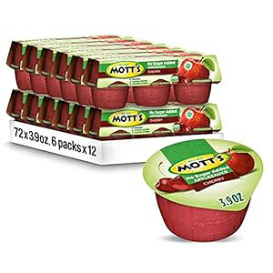 bc sgp `F[Abv\[XA3.9IXJbv (72pbN) Mott's No Sugar Added Cherry Applesauce, 3.9 oz cups (Pack of 72)