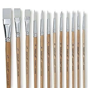 White Synthetic Flat & Round Brushes by Artist's Loft Necessities