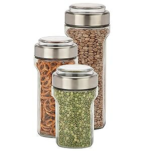 HoneyCanDo XgA&W[3_Zbg SSXeX/NA Honey-Can-Do HoneyCanDo 3Pc Store And Measure Set, Ss Stainless/Clear