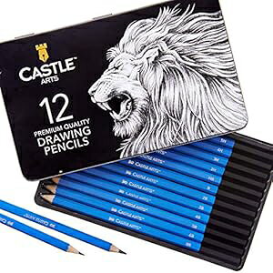 Castle Art Supplies 12{h[COMAiOt@CgXPb`MA{[iXʃP[XtBȃX^[^[XPb`M܂͉ނ̒ǉZbg Castle Art Supplies 12 piece Drawing Penc