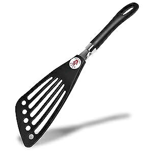 Product of Gifu Japan Seki Japan Left Handed Nylon Egg Spatula Fish Spatula Cookware - Slotted Turner Egg Flipper Utensils 12 Left-Handed Black