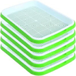 SHEING V[hXvE^[gC 5pbN BPAt[ cgC qgC NIȃEB[gOXq͔|&ۊǃgC  z[ItBXp SHEING Seed Sprouter Tray 5 Pack, BPA Free Nursery Tray 