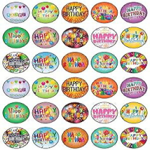 食用ケーキデコレーションのハッピーバースデーコレクションをテーマにした食用カップケーキトッパー 30 個 ウエハースシートでノーカット食用 HAPPY CHOICES 30 x Edible Cupcake Toppers Themed of Happy