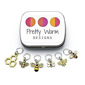 Honey Bee Knitting �����O�X�e�b�`�}�[�J�[ US 8 �j�܂� Pretty Warm Designs Honey Bee Knitting Ring Stitch Markers up to US 8 Needles