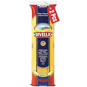 Divella Linguine Pasta #14, 16 oz. (Pack of 2) - Authentic Italian Pasta Made with Durum Wheat Semolina, Perfect Al Dente Texture for Every Dish