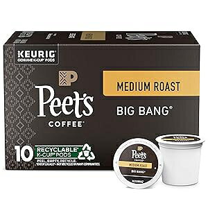 Peet's Coffee, Medium Roast K-Cup Pods for Keurig Brewers - Big Bang 10 Count (1 Box of 10 K-Cup Pods)