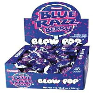 Charms Blow Pop Lollipops - Individually Wrapped Dual Candy and Gum Suckers - Peanut Free, Gluten Free - Bulk Treat for Kids and Adults ? Blue Razz Berry, 48 Count (Pack of 1) Tootsie Roll Charms Blow Pop Lollipo