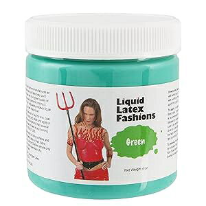 Liquid Latex Fashions Green 4 Oz - Liquid Latex Body t, Ammonia Free No Odor, Easy On and Off, Cosplay Makeup, Creates Professional Monster, Zombie Arts