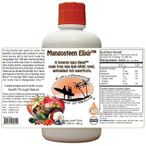 CAOH �̃I�[�K�j�b�N �}���S�X�`�� �G���N�T�[ �W���[�X (1-32 �I���X�̃{�g��) CALIFORNIA ACADEMY OF HEALTH Organic Mangosteen Elixir Juice from CAOH (1-32 oz Bottle)