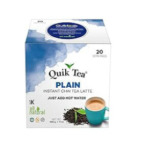 Quik Tea v[ `C e eB[obO AbT eB[ ׂēVR ۑsgp 20 |[` (480 g / 17 IX) Quik Tea Plain Chai Latte Teabags Made from Assam Teas All Natural No Preservatives 20 Pouches (480 g