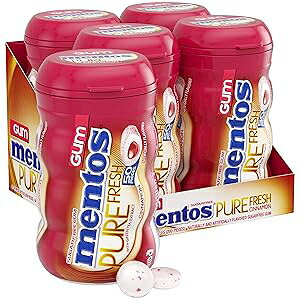 Mentos Pure Fresh Sugar-Free Chewing Gum with Xylitol, Cinnamon, Bulk, 50 Piece Bottle (Pack of 4)
