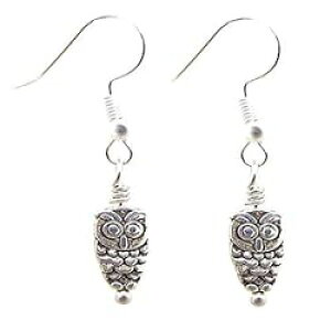 ȃVo[g[̃tNEhbvCO Jenni Leigh Creations Tiny Silver Toned Owl Drop Earrings