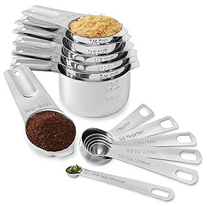 Last Confection 13pc XeXX`[vʃXv[ & JbvZbg - hCXpCXt̂̒x[LOޗ̃Lb` Last Confection 13pc Stainless Steel Measuring Spoon & Cup Set - Kitchen Measurem