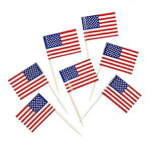 100 ~jtOp[eB[JbvP[LsbNJNeXeBbNfBi[tOP[Lgbp[fR[V܂悤 (AJ) Fodattm 100PCS Mini Flags Party Cupcake Picks Cocktail Sticks 