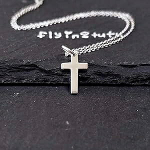 NX X^[O Vo[ lbNX 18 C` (ɏTCY) FLYINGTUTU Cross Sterling Silver Necklace 18" (very tiny size)