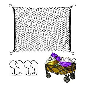 MAMIKO Cargo Net for Utility Folding Wagon, Garden Cart, Folding Trolley Cart, Beach Cart, Made of Heavy Duty Nylon Net with Storage Bag / 32X36