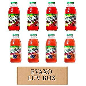LUV BOX- バラエティ エバーフレッシュ ジュース 16 オンス 8個入りパック、エバーフレッシュ クランベリー アップル、エバーフレッシュ ピーチ プラム ナシ。#N Evaxo LUV BOX- variety Everfresh Juice 16