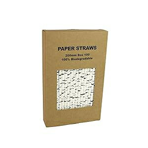 HPYDIY 100 Pack Birch Bark Biodegradable Paper Straw for Birthdays, Weddings, Baby Showers Cyber Holiday 2024 Celebrations and Parties