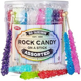 36 Extra Large Assorted Rock Candy Sticks: Espeez - Candy Party Favors - for Birthdays, Weddings, Receptions, Bridal, Baby Showers - Rock Candy Bulk