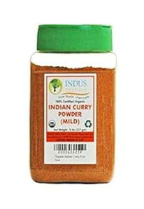 Indus Organics {iChJ[pE_[uh (}Ch)A8 IXrAAv~AO[hA肽ăpbN Indus Organics Authentic Indian Curry Powder Blend (Mild), 8 Oz Jar, Salt Free, Premium Grade, Fr