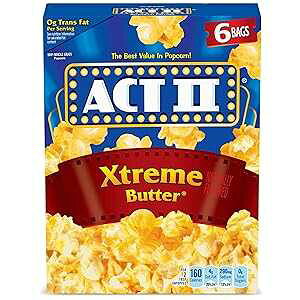 ACT II GNXg[o^[dqWp|bvR[obOA6  (6 pbN) ACT II Xtreme Butter Microwave Popcorn Bags, 6-Count (Pack of 6)
