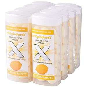 XyloBurst VK[t[ LVg[ ~g LfB[ W[A1 W[ 60  - 8 pbN () XyloBurst Sugar-Free Xylitol Mint Candy Jars, 60 Pieces Per Jar - Pack of 8 (Lemon)