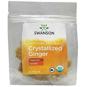 Swanson FI[KjbNWW[A 6 IX (170 g) pbP[W Swanson Certified Organic Crystallized Ginger w/Raw Canesugar 6 Ounce (170 g) Pkg