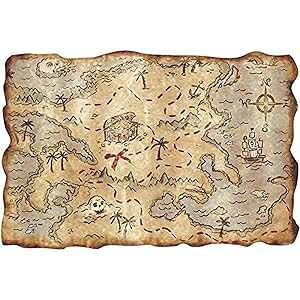 C}bvHpACVOC[Wgbp[ 1/4 V[gP[Lp Whimsical Practicality Pirate Map Edible Icing image topper for 1/4 sheet cake