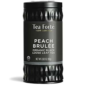 eB[tHe g s[`u  Tea Forte Black Tea, Peach Brulee, Loose Tea Canister