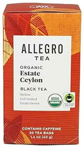 Allegro TeaAI[KjbN GXe[g ZC eB[obOA20 ct Allegro Coffee Allegro Tea, Organic Estate Ceylon Tea Bags, 20 ct