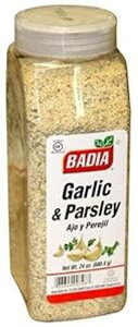 �o�f�B�A�K�[���b�N�ƃp�Z���B24�I���X�̗e��B��^�R���e�i Badia Garlic and Parsley. 24 oz container. Large container