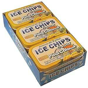 ICE CHIPS LVg[ LfB (sjR[_A6 pbN) - ʐ^̃oht ICE CHIPS Xylitol Candy Tins (Pina Colada, 6 Pack) - Includes BAND as shown