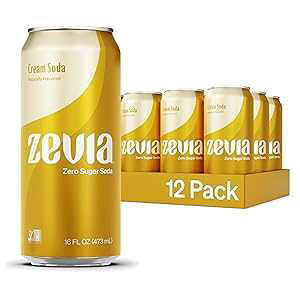 Zevia [J[ N[ \[_A16 IX (12 pbN) Zevia Zero Calorie Cream Soda, 16 Ounce Cans (Pack of 12)