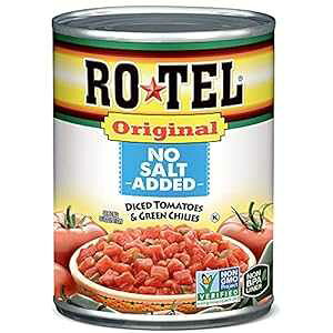 ROTEL IWi HY p؂g}gƐhqA10IX Ro-Tel ROTEL Original No Salt Added Diced Tomatoes and Green Chilies, 10 Ounce